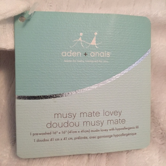 New Aden + Anais Giraffe Blue Musey Mate Muslin Baby Lovey Security Blanket - Picture 4 of 4